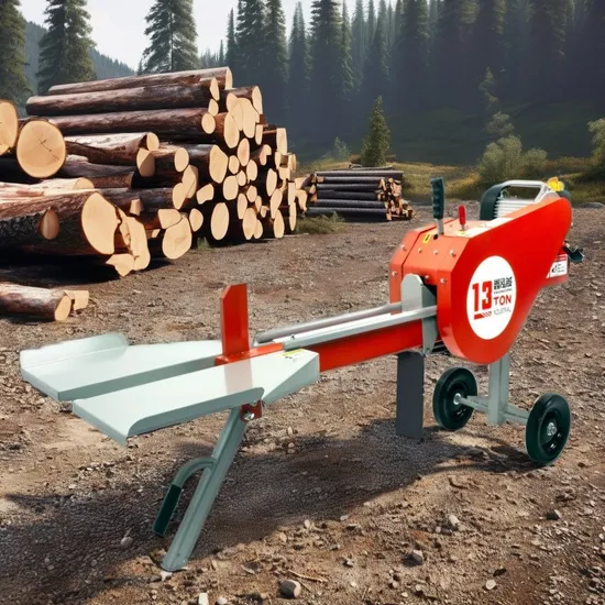Hydraulic Forestry Machine Horizontal Sawmill 16 Ton Firewood Log Splitter
