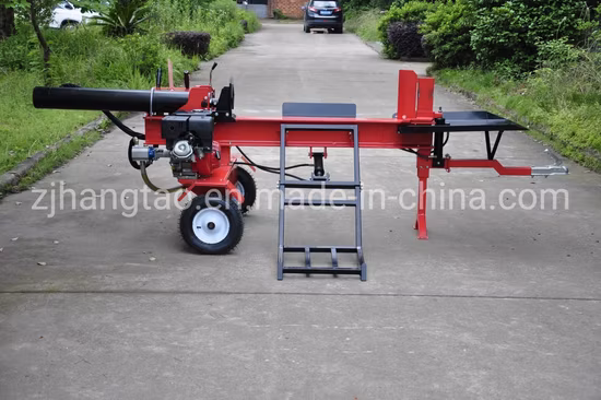Gasoline 9HP 35ton Wood Log Splitter with Log Lift and Adjustable Cross Knife